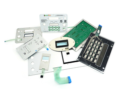 महिला कनेक्टर के साथ एल्यूमिनियम बैकर पालतू झिल्ली स्विच